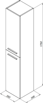 Шкаф-пенал для ванной Aquanet Nova 35 белый