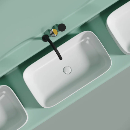 Умывальник чаша накладная прямоугольная (цвет Белый Матовый) Element 705*380*150мм