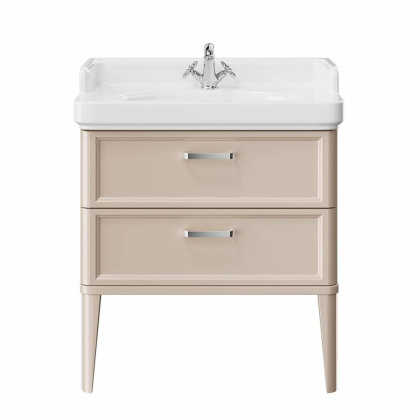 Тумба POMPEI напольная с 2 ящиками 80, камео бежевый глянцевый PO.N.80.2\CAM