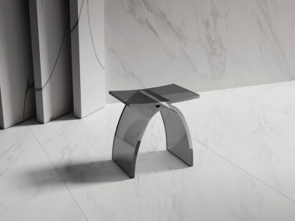 Стульчик для ванной прозрачный ABBER Kristall AT1739Onyx черный