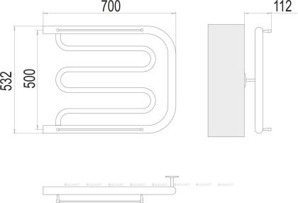 Полотенцесушитель Terminus Фокстрот (1")500х700 Полотенцесушитель Terminus Фокстрот (1")500х700