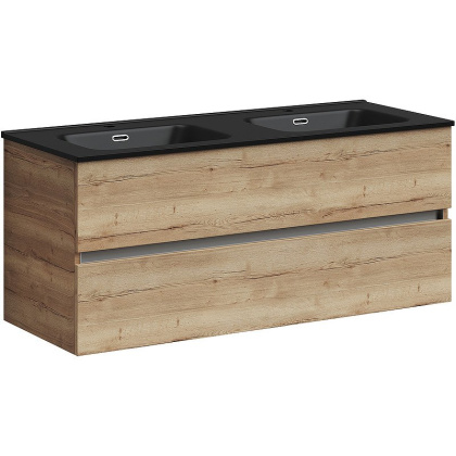 Тумба подвесная SANCOS Urban 1190х450х550, c двумя ящиками оснащенными доводчиками, дуб галифакс натуральный , арт. UR120-2EG