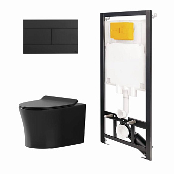 Сет: Инстал.OLI 80 ECO +панель Slim черн., OLI+Унитаз Point Вега, чёрн мат
