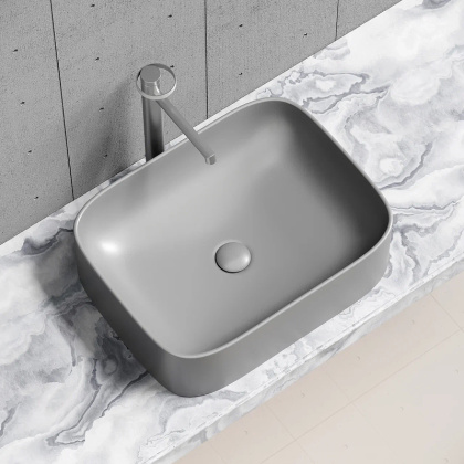 Умывальник чаша накладная прямоугольная (цвет Антрацит Матовый) Element 505*380*150мм