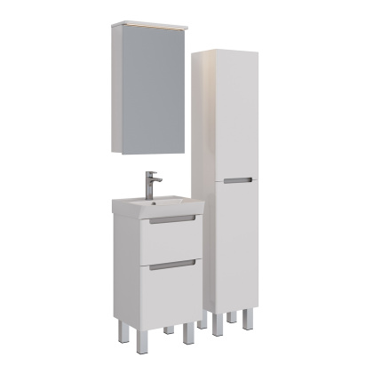 Пенал Lemark BUNO 35см подвесной/напольный, 2-х дверный, открывание лев/прав, цвет корпуса, фасада: Белый глянец