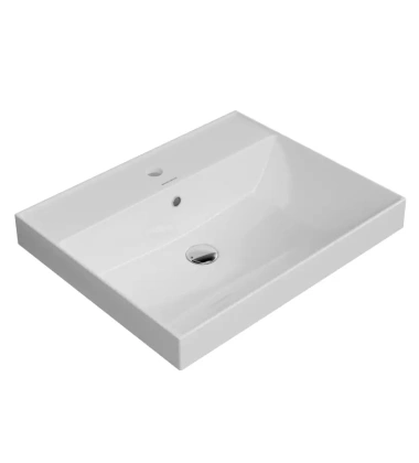 Раковина CUBO подвесная\мебельная 60, белая глянцевая