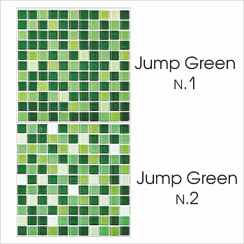 Мозайка  стеклянная Jamp Green №1 (Dark), шт