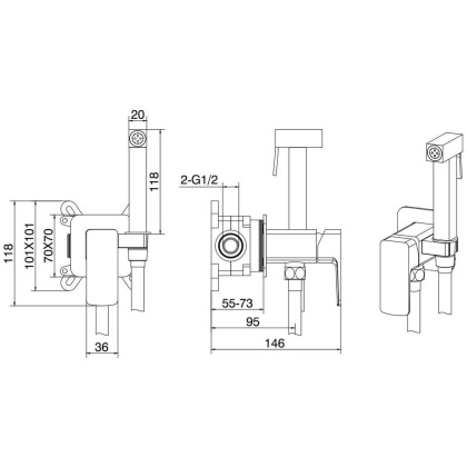 Смеситель с гигиеническим душем Allen Brau Infinity 5.21005-00 (с внутренней частью) хром Смеситель с гигиеническим душем Allen Brau Infinity 5.21005-00 (с внутренней частью) хром