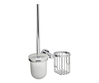 Держатель освежителя и щетки для унитаза Donau, 24х37х11 см, хром и белый, K-9435