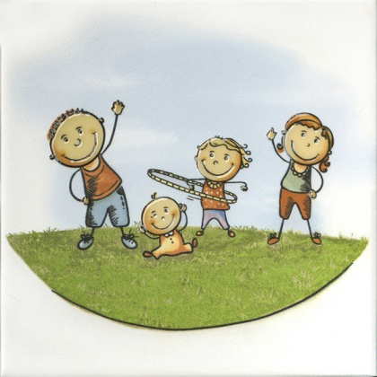 Декор "Аэробика" OS\A252\5009 Весёлые старты Белый (20см*20см*6,9мм) (10шт/0,4м2) ., шт