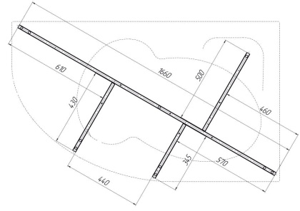 Каркас для ванны 150х90 см Creto Doris 14-K15090 черный