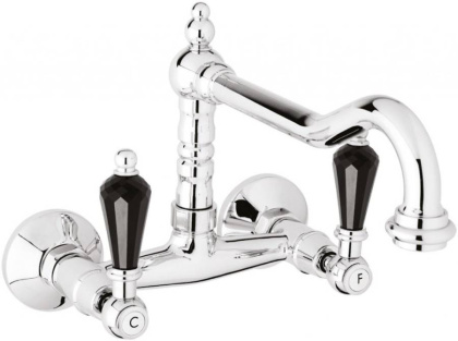 DIAMOND-LLP-01-Sw Кухонный смеситель настенного монтажа, хром, ручки Swarovski