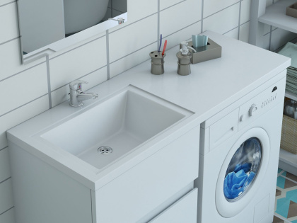 Комплект мебели Dallas Luxe 1500х482 правосторонний напольный 2 ящика (ШхГхВ) 848х476х860