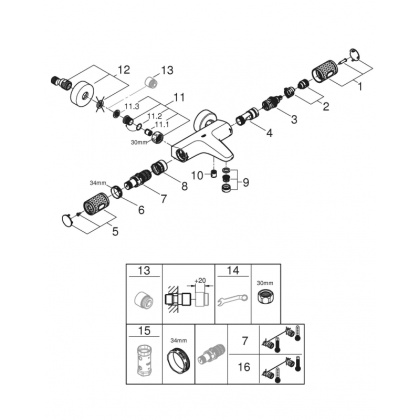 34830000 GROHE Grohtherm 1000 Performance Pro Термостат для ванны внешнего монтажа 1/2", хром (замена 34779000) 34830000 GROHE Grohtherm 1000 Performance Pro Термостат для ванны внешнего монтажа 1/2", хром (замена 34779000)