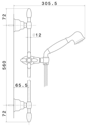 Душевая стойка MUSE без выхода для подачи воды, хром глянец