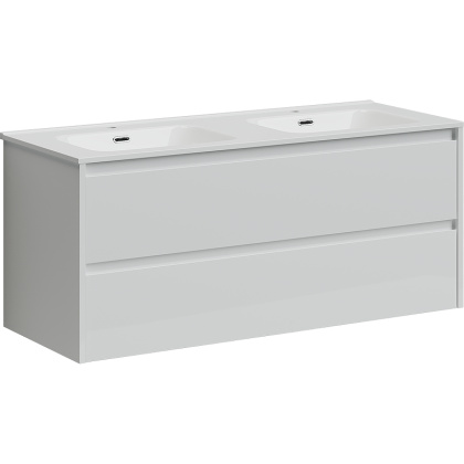 Тумба подвесная SANCOS Libra 1190х450х500, c двумя ящиками оснащенными доводчиками, белый глянец , арт. LB120-2W