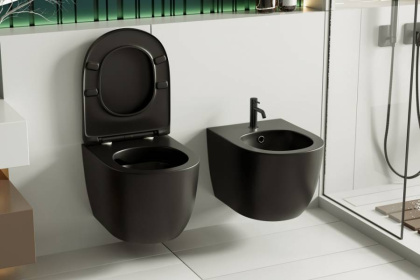 Биде ABBER Bequem AC1150MB подвесное черное матовое Биде ABBER Bequem AC1150MB подвесное черное матовое