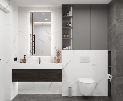 Mars Grey Керамогранит белый 60x60 Матовый Карвинг