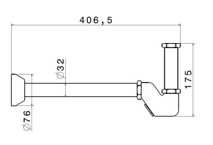 Сифон для раковины с декоративной накладкой, матовый черный