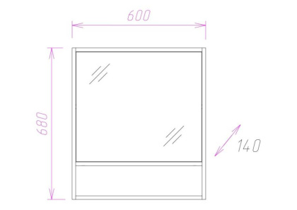 Шкаф-зеркало Onika Натали 60 ясень таормина, правый