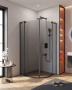 SLIDER-R-2-80/90-GRIGIO-NERO Душевой уголок