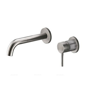 ETNA Смеситель для раковины без донного клапана встраиваемый, на два отверстия, нержавеющая сталь, исполнение сатин, ETN-BLVM-2-IN