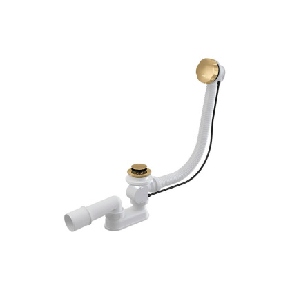 Сифон для ванны автомат комплект, металл GUN METAL-мат