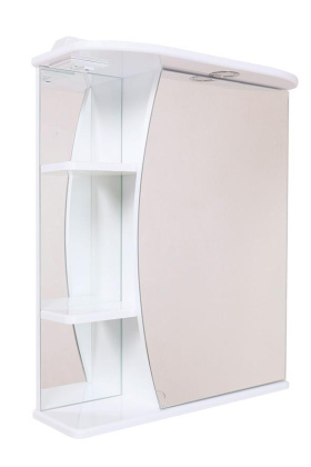 Шкаф-зеркало Onika Луна 55 белый, правый, с подсветкой