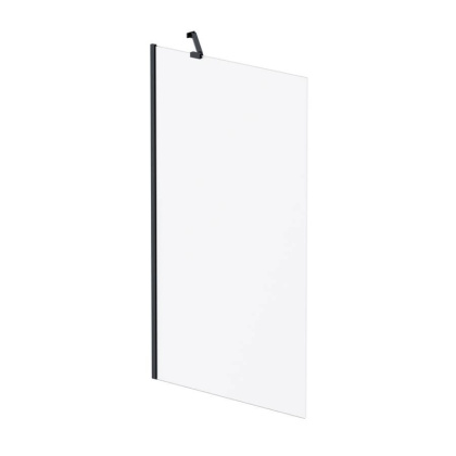 W90BS-080-140BM Gem шторка на борт ванны 80х140, фиксированная, Черный, стекло матовое