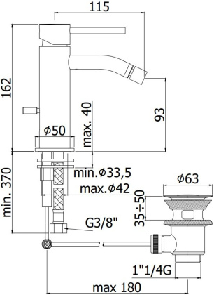 Смеситель для биде Paffoni Light LIG135CR Смеситель для биде Paffoni Light LIG135CR