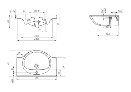 Раковина ERICA 70 Раковина ERICA 70
