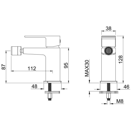 Смеситель для биде Allen Brau Infinity 5.21004-00 хром Смеситель для биде Allen Brau Infinity 5.21004-00 хром