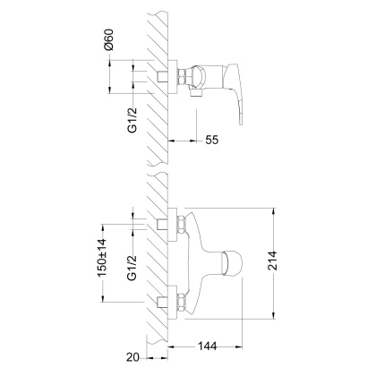 Смеситель Lemark Linara LM0403C для душа