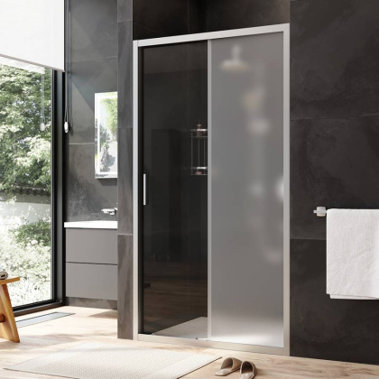 W90G-110-1-195MM Gem Solo Дверь душевая 110х195, стекло матовое, профиль матовый Хром