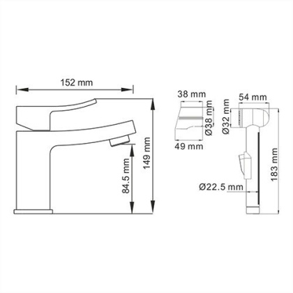 Aller 1068 Смеситель для умывальника с гигиенической лейкой Wasserkraft Aller 1068 Смеситель для умывальника с гигиенической лейкой Wasserkraft