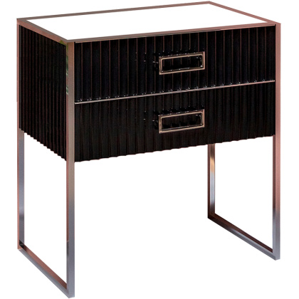 Тумба MONACO 80см h74см черная глянец + хром под раковину чашу 867-080-BCR Boheme