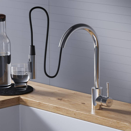 D3007500 Logic кухонный смеситель вытягивающимся изливом Logic, хром