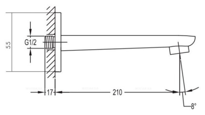TESORO-F-TVI-01 Излив для ванны