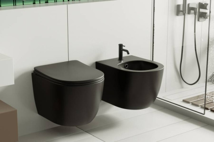 Биде ABBER Bequem AC1150MB подвесное черное матовое Биде ABBER Bequem AC1150MB подвесное черное матовое