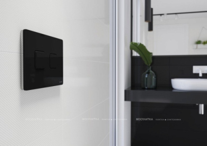 Кнопка ACCENTO CIRCLE пневматическая черная глянцевая стекло