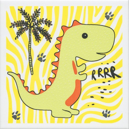 Декор OP\A226\5009 Динозаврики 1 (20см*20см*7мм) (10шт/0,4м2) матовый, шт