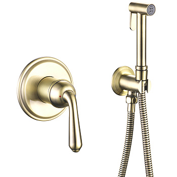 Гигиенический душ со смесителем Rose R0205E, золото