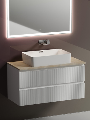 Тумба подвесная SANCOS Snob T 995х445х500, c двумя ящиками оснащенными доводчиками, Bianco, арт.SNT100W