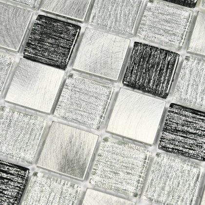 Мозаика стеклянная Trend Silver (чип 4*23*23) 300*300, м2