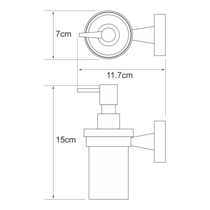 Дозатор для жидкого мыла Isen, 7х15х11,7 см, хром и белый, K-4099