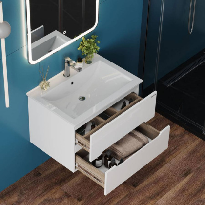 Тумба Onika Айленд 70 подвесная, белая (ум. Бергамо Нова 70)