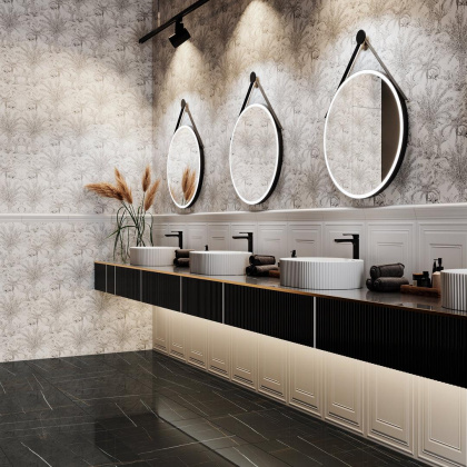 Бордюр Багет BLF008R Синтра Белый (40см*7,3см*27мм) (12шт/0,35м2) Для стен, шт