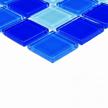 Мозаика стеклянная Blue Wave-2 (чип 4*25*25) 300*300(22шт.-1.98м2), м2 Мозаика стеклянная Blue Wave-2 (чип 4*25*25) 300*300(22шт.-1.98м2), м2