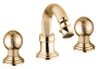 OLIMP-BBS2-03/24-Sw Смеситель для биде на три отверстия с донным клапаном, золото, ручки Swarovski