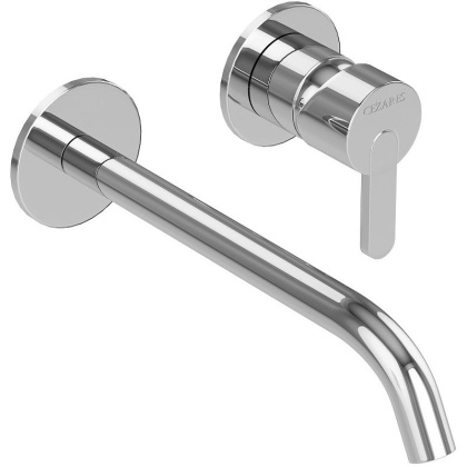 LEAF-BLI2-01-W0 Смеситель для раковины встраиваемый однорычажный, на два отверстия, длина излива 23 см, исполнение хром LEAF-BLI2-01-W0 Смеситель для раковины встраиваемый однорычажный, на два отверстия, длина излива 23 см, исполнение хром